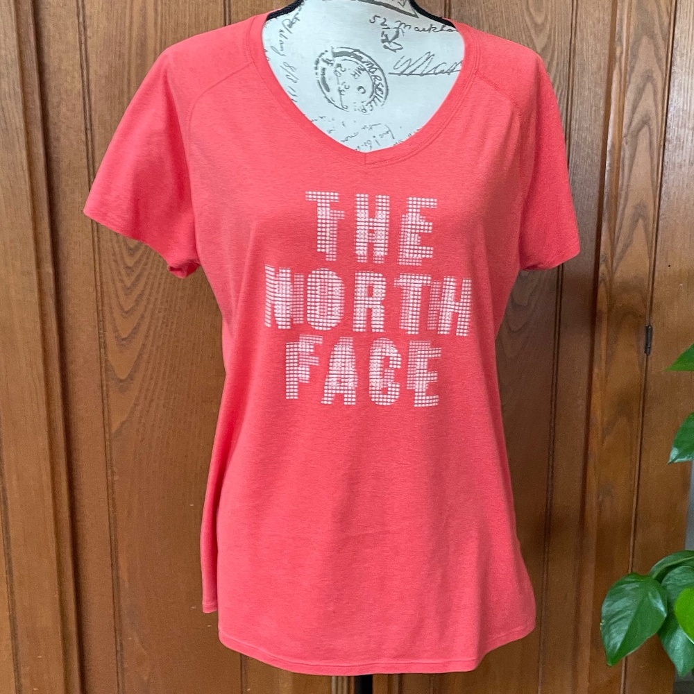 The North Face coral v neck T-shirt  NWOT